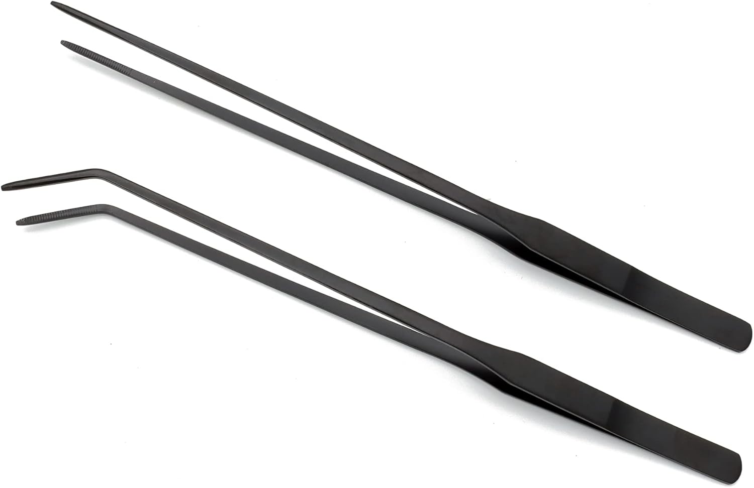 2 Pcs Reptile Feeding Tongs, Super Thick Stainless Steel Forceps Curved and Straight Long Tweezer for Snakes, Reptile, Lizards, Gecko,…
