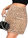 Avanova Women Sequin Sparkly Mini Skirt Bodycon Short Skirts Night Out Party Apricot Large