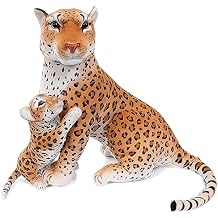 Real Planet 24" Leopard Stuffed Animal - Cute Leopard Cub Plush Animals, Realistic Stuffed Animals Stuffed Leopard Plush Toys, Leopard & Cub, 24"