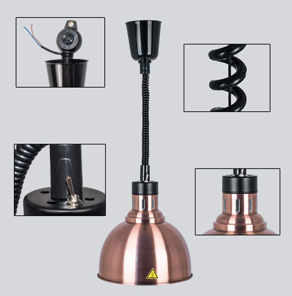 Aprile Fournitures pour Les Restaurants Équipement de Cuisine Lampe pour réchauffer Les Aliments pour Le Buffet Cantine l'hôtel éviter Les Aliments froids Chauffe-Plats 250w, 5-Pack