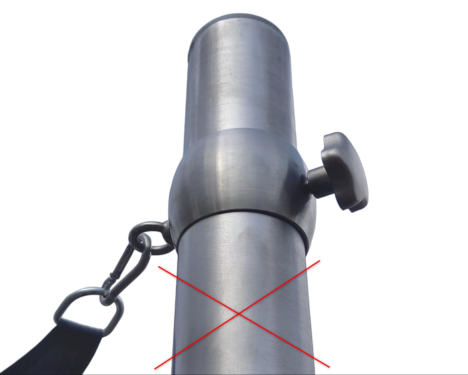 höhenverstellbarer mast für sonnensegel Stufenlose Höhenverstellung Edelstahl V2A 42-60 mm mit Sterngriff (60-61mm) Farbe:metalblue´n´reflex Paket Campingstuhl grauer Mesh upsell