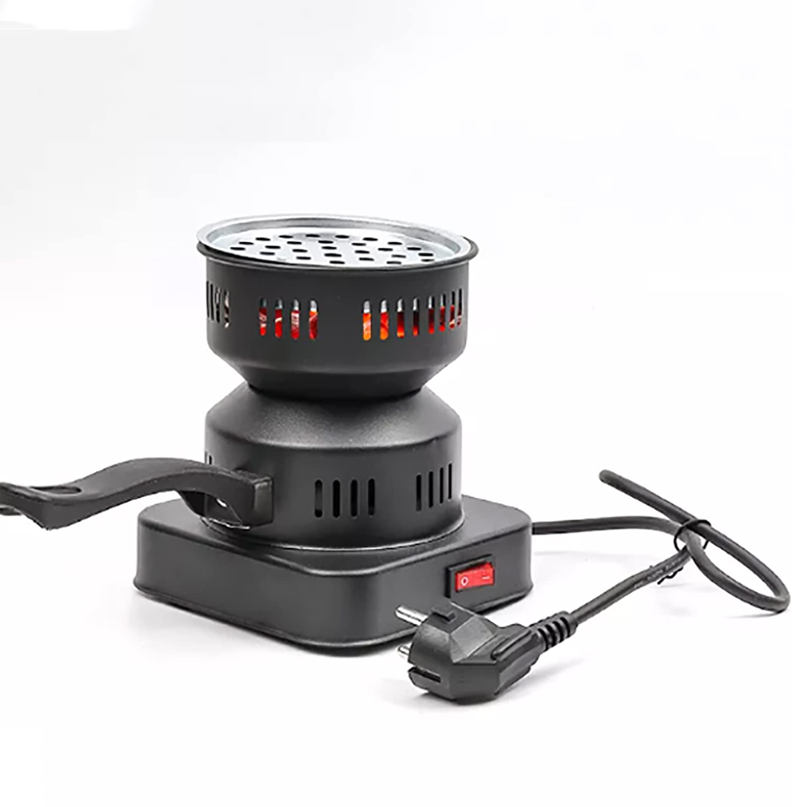 Quemador eléctrico de carbón vegetal de acero inoxidable de 100 W con mango desmontable, calentamiento rápido para acampar al aire libre y barbacoa