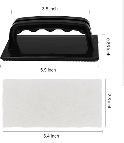 Miniatura 2 de Juego de fregadores con asa, almohadillas de baño antiarañazos, esponja de limpieza reutilizable para azulejos de ducha, bañera, fregadero, bañera