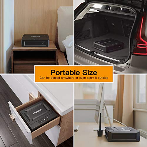 ASELINE Gun Safe Gun Safes for Pistols, Quick Access Handgun Safe Firearm Safety Device with Reliable Keypad or Key Lock, Portable Gun Security Safe Box for Home - Thumbnail 6