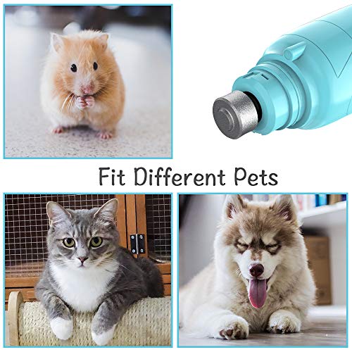 RUCACIO Dog Nail Grinder Electric Pet Paw Clipper Trimmer for Small Medium Large Breed Dog Cat Paws Grooming & Smoothing - Professional 2 Speed Electric Recharging Animals Nail Grinder - Thumbnail 7