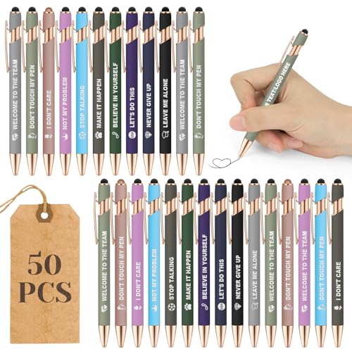 ENOMY Personalisierte Kugelschreiber 50 Stäbchen Stylus Stift mit Logo Stylus Kugelschreiber mit Gravur Individuelle Schreibgeräte für Business Werbung Mehrfarbig ENOMY Personalisierte Kugelschreiber 50 Stäbchen Stylus Stift mit Logo Stylus Kugelschreiber mit Gravur Individuelle Schreibgeräte für Business Werbung Mehrfarbig