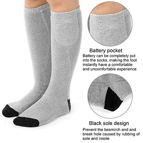 Heated Socks Rechargeable Electric Thermal Stockings Warm Heat Socks for Camping Hiking Skiing Hunting Fishing Outdoor Winter Activities Foot Warmer Gift for Men Women - Image 2