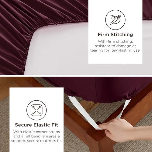 Image of Bedsure Deep Pocket King Sheets Set - Fits Mattresses Up to 21 Inches Thick - 4 Piece GentleSoft Bed Sheets, Moisture Wicking, Soft & Cooling Bedsheet & Pillowcases, Easy & Secure Fit, Red