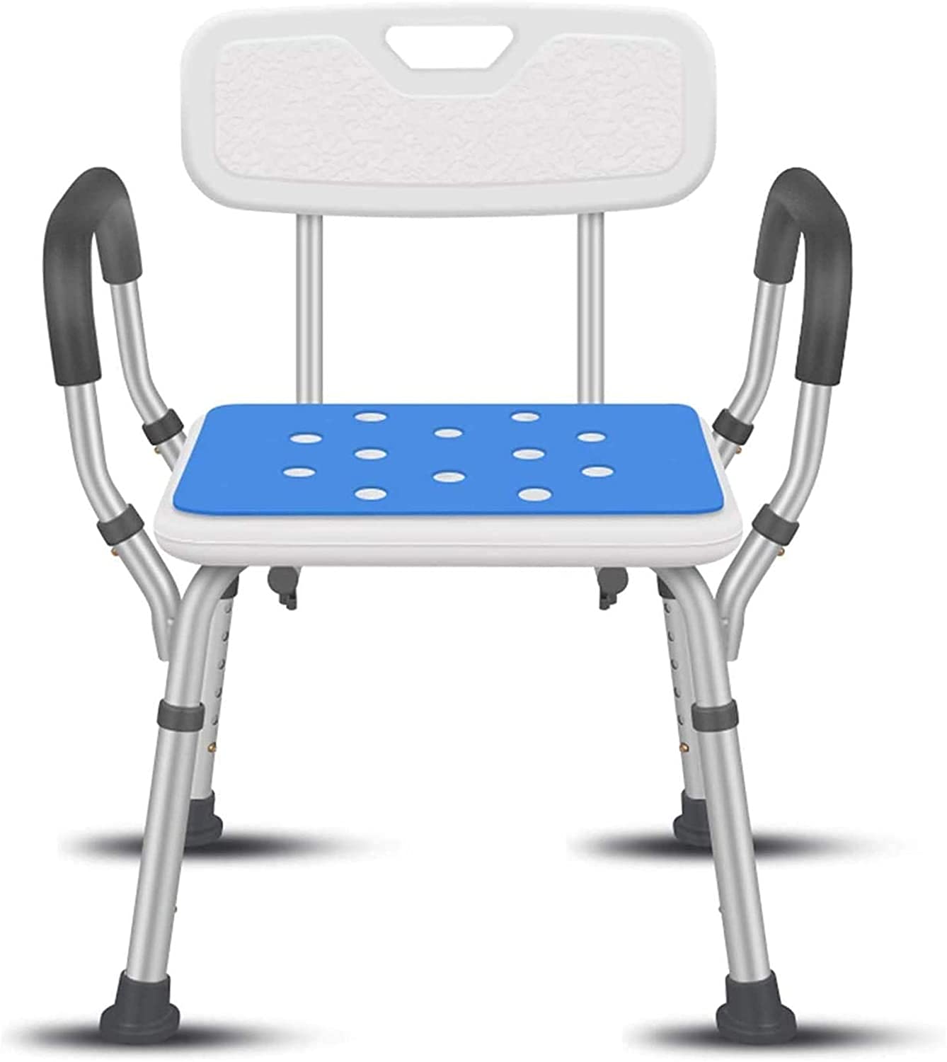 Asiento de Ducha, Silla de Ducha con Brazos y Respaldo, Taburete de Ducha de baño, elevadores de baño de Seguridad Antideslizantes, Peso de Carga de 150 kg, ayudas de Ducha ajustab