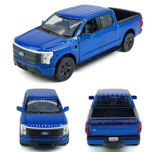 Modelo a escala 1:36 F-150 EV Lightning Platinum azul miniatura 3