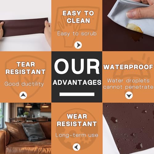 Leather Repair Patch, 3 x 60In Self Adhesive Leather Repair Tape Kit for Furniture, Couch, Sofa, Office, Car Seats, Car Interior,Vinyl Repair Kit (Black-Fine Grain) - Image 5