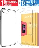 iPhone 7 Clear Case and Tempered Glass COMBO, IXIR iPhone 7 Case Cover + Tempered Glass [1-PACK] for Apple iPhone 7 - Crystal View