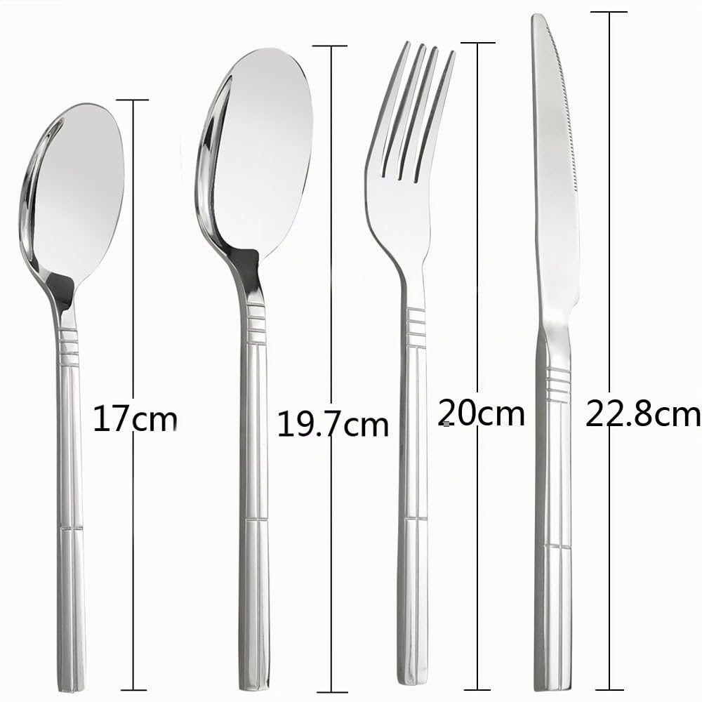 Set De 48 Piezas CuberteríA De Acero Inoxidable