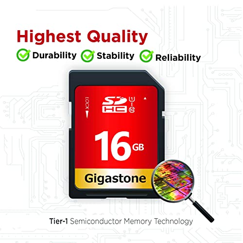 Gigastone 16GB SDHC Speicherkarte 5er-Pack, UHS-I U1 Klasse 10, bis zu 80 MB/Sek. für Digitalkameras Canon Sony Nikon Olympus PC – Bild 7