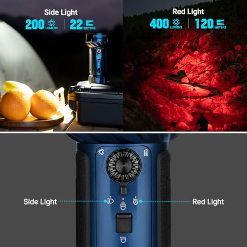 Image of OLIGHT Marauder Mini 2 Bright Flashlight 10,000 Lumen with 750 Meters Beam Distance, Rechargeable Light with Dual Charging & 5 Lighting Modes for Outdoor, Camping, Emergencies (Midnight Blue)