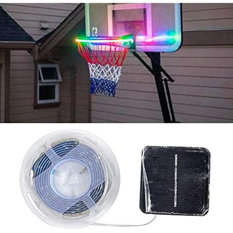 OSISTER7 LED Basketball Hoop Lights, Solar Powered Basketball Rim Lights, Glow In The Dark Basketball Rim Lights, Waterproof Super Bright Strip Lights for Indoor/Outdoor Basketball Hoop Cover