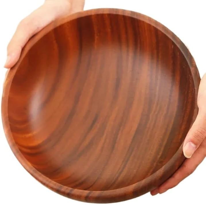 Home Wooden Bowl Salad Large Kneading Tableware(Bowl 25x10cm)