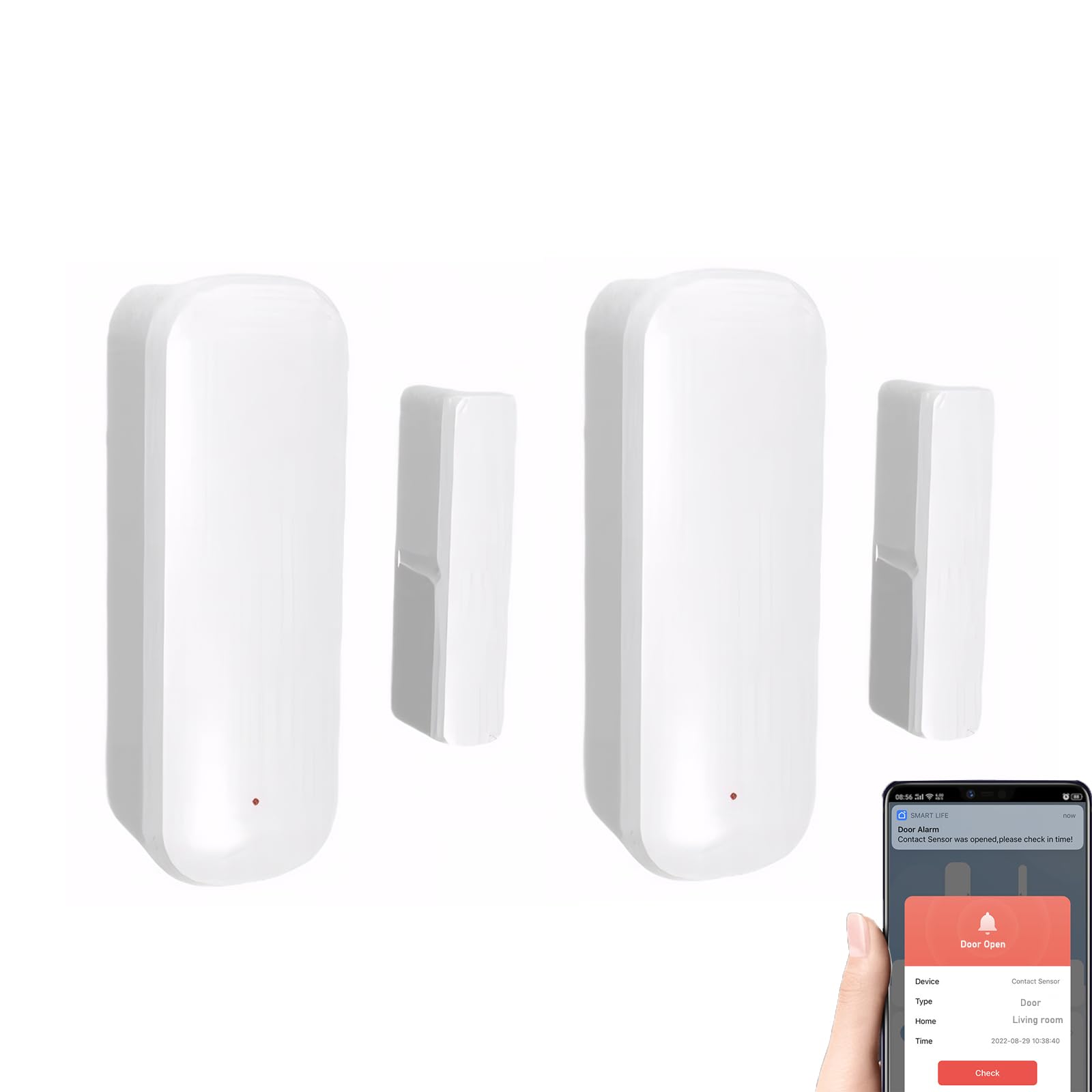 Pack De 4 Sensores WiFi Para Puertas Y Ventanas – Sin Hub, Compatible Con Alexa Y Google Assistant