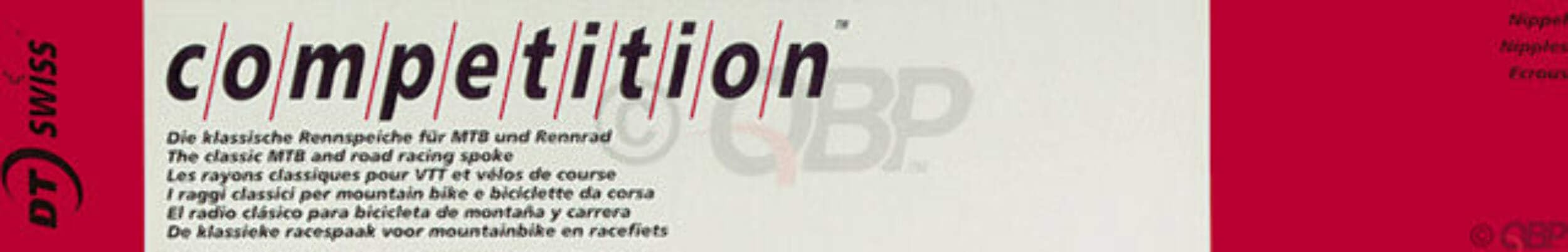 DT Swiss Competition Silver Bicycle Wheel Spokes (2.0/1.8mm, 286mm)