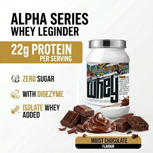 Image of Absolute Nutrition Whey Legender - Moist Chocolate, 1kg, Whey Isolate Protein No Added Preservatives. 22g Protein Per Scoop.