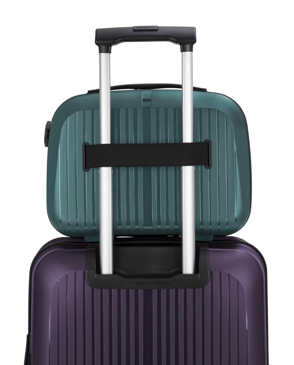 Gabol - Neceser de Viaje Rígido Brooklyn 35x27x17 cm - Peso 0,8kg con Capacidad 13,8L - Acople a Maleta y Correa Ajustable - Diseño Español en Polipropileno e Interior Reciclado RPET - Verde Oscuro