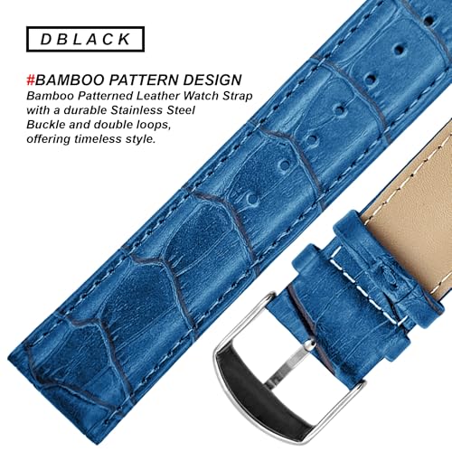 Image of DBLACK ''HIKRO'' Leather Watch Strap, Bamboo Design Full Padded Watch Belt / / For 18mm, 20mm, 22mm, 24mm, or 26mm Watch Band (Choose Your Size & Color)