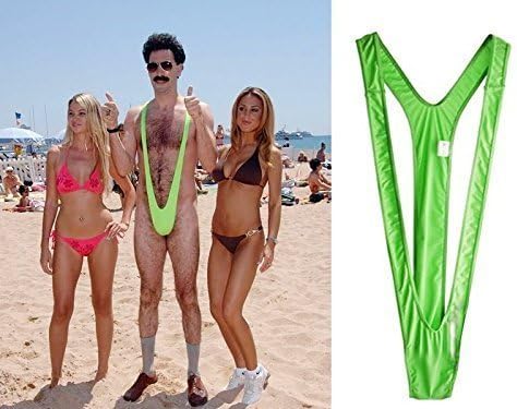 Lime Green Borat Mankini Man Thong Stag Do Fancy Dress Costume Secret Santa Gift
