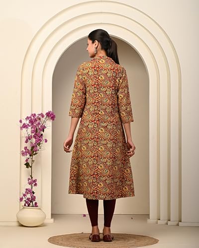 Image of KANNAHI Women Pure Cotton Printed Straight Calf Length Regular Jaipuri Kurta and Shrug Set with Floral Print for Womens & Girls Grey