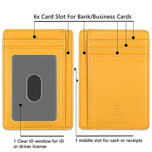 Image of GH GOLD HORSE Slim RFID Blocking Card Holder Minimalist Leather Front Pocket Wallet for Women | Slim