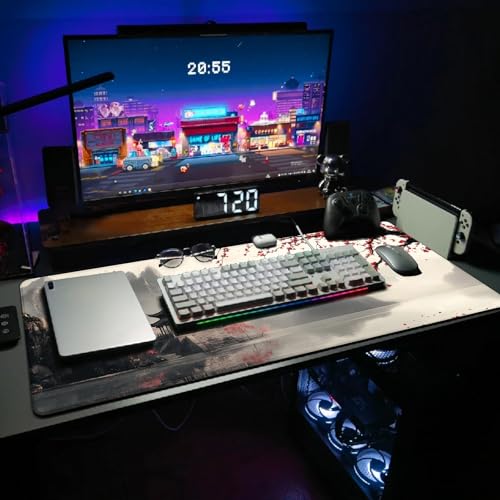 Extended Gaming Mouse Pad, Large Mouse Mat 3 mm Nature Rubber Base Mousepad with Stitched Edges, Non-Slip Desk Mat for Office Home Great Gift 31.5x11.8 Inch (Japanese Watercolor) - Image 3