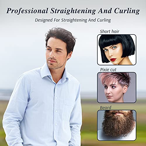 Cordless Pencil Flat Iron, Hair Straightener With 0.3-Inch Plate For Short Thin Fine Hair Bangs, Men's Beard Straightener #TOP1