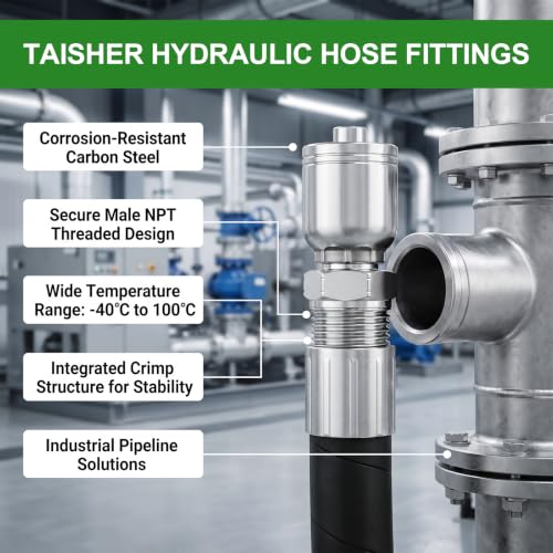 Image of TAISHER 6PCS 1 /4 inchHose x 1 /8 inch NPT Male Hydraulic Hose Fittings
