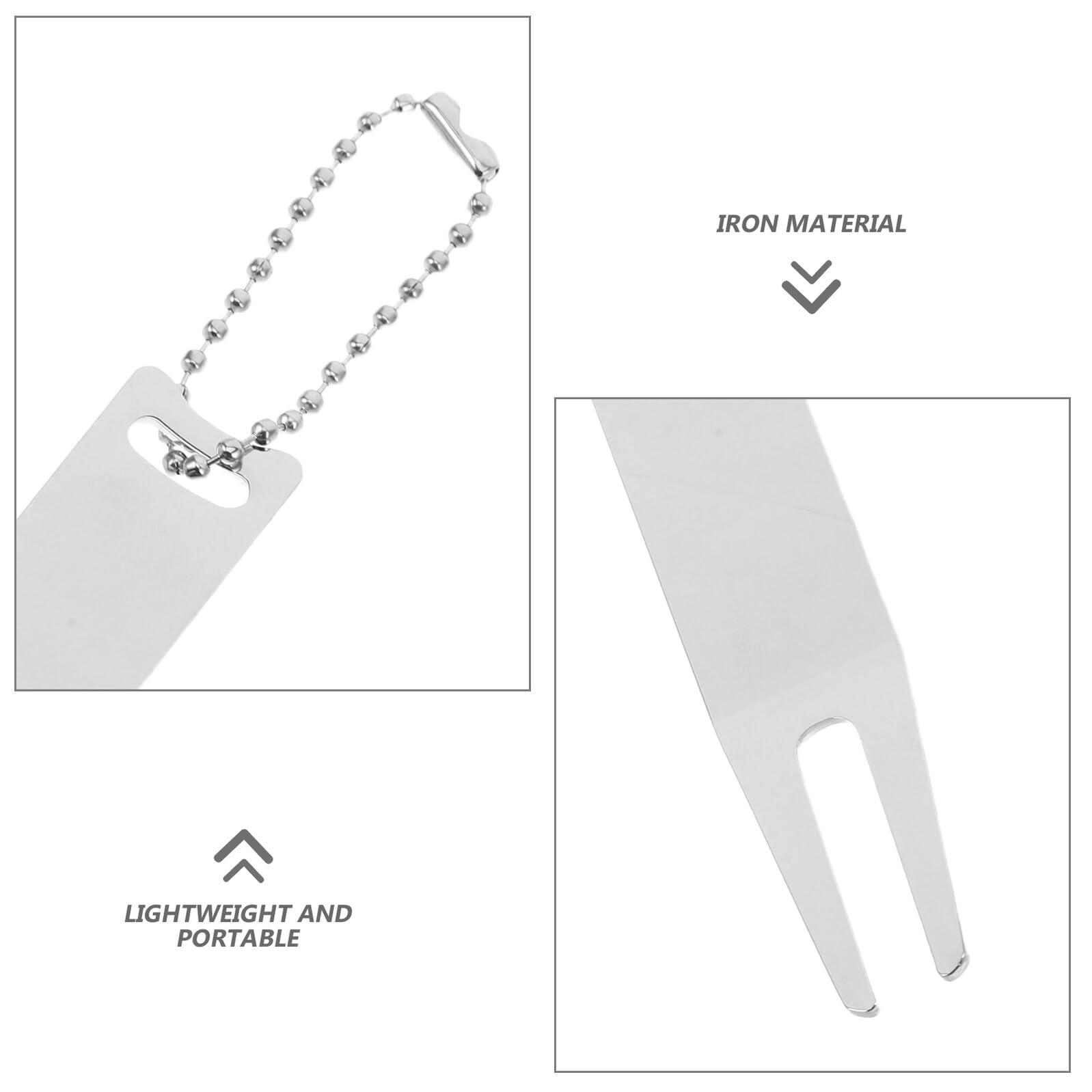 VANZACK 2 Stück Golf Divot Tool aus Metall mit Ballmarker Wetterfeste Grasreparaturgabel Tragbares Pitch Mark Werkzeug für Golfer zur Rasenpflege und Putt-ausrichtung