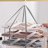 simfort Tendedero de Malla Plegable de 3 Niveles, Red de Secado para Colgar, Transpirable y Resistente al Viento, Adecuado...