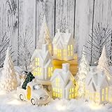 17-teiliges Weihnachtsdorf-Set aus Keramik