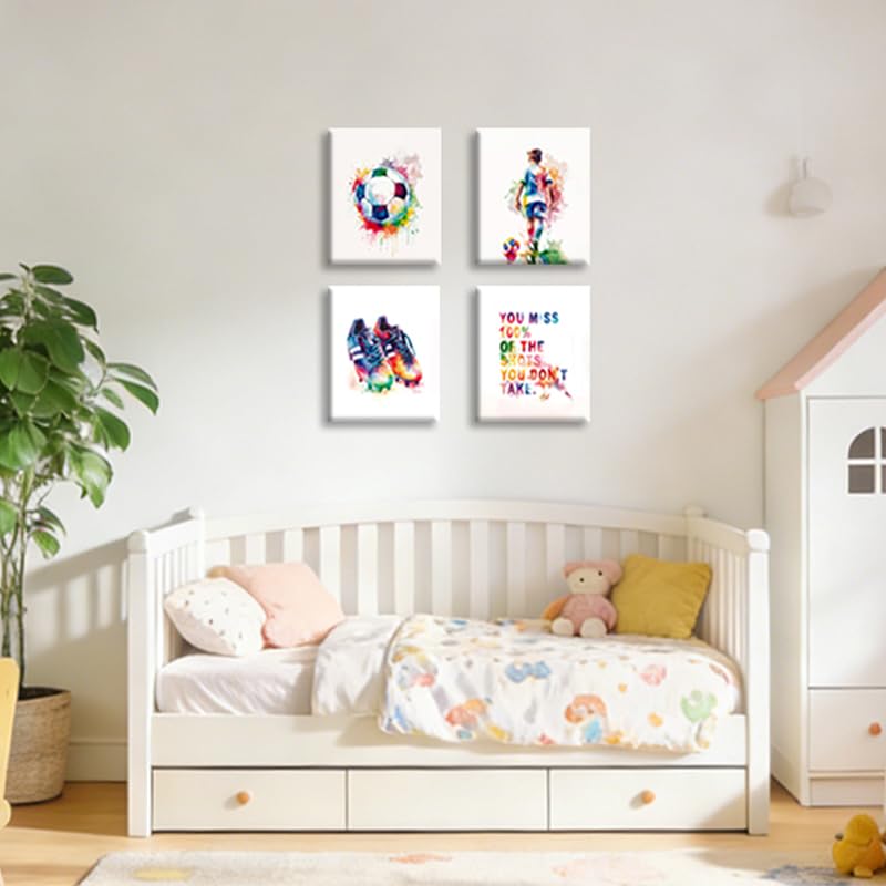 Image of Frimeeme Framed Graffiti Soccer Canvas Wall Art, 8x10 Inches