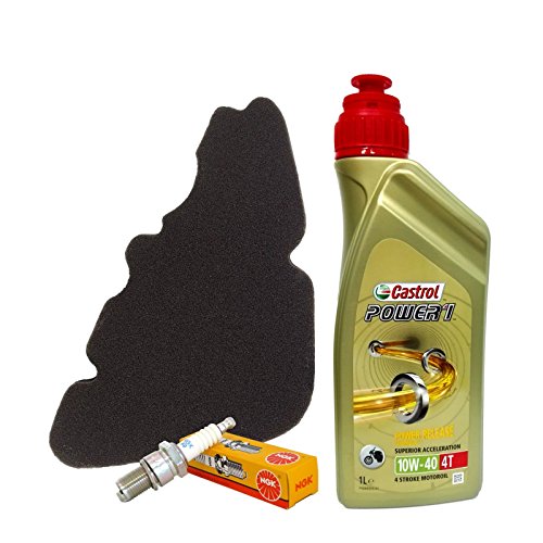 | KIT TAGLIANDO | - 1 x Litro Castrol Power 1 10W40 | - 1 x Filtro aria originale Piaggio 875525 | - 1 x Candela NGK CR8EB |