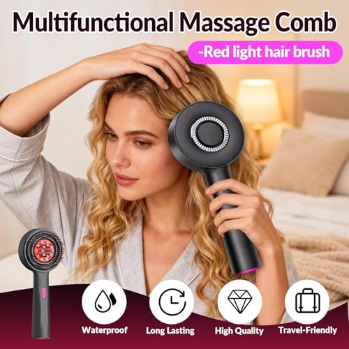Image of Premium Head Scalp Electric Massager Comb | Scalp Massaging Brush with 3 In 1 Hair Oil Applicator | IPX7 Waterproof,Portable Deep Massager For Hair & Head Relaxation at Home | Shiatsu Massage for Hair Growth /Stress Relax (Black)