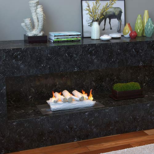 Moda Flame 5 Piece 16" Ceramic Wood Gas Fireplace Logs For All Types Of Indoor, Gas Inserts, Ventless & Vent Free, Propane, Gel, Ethanol, Electric, Or Outdoor Fireplaces & Fire Pits (Birch) #TOP3