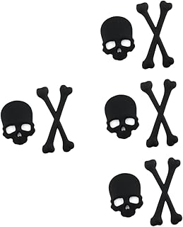 BESTOYARD 4 Peças Adesivos Automotivos Acessórios De Caminhão Acessórios De Carro Para Decalque De Caveira Crachá De Carro Dourado Crânio Decalque De Pirata Crânio Logotipo De Carro De
