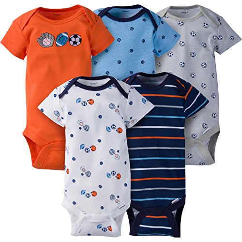 Image of Gerber Unisex Baby 5-Pack Short Sleeve Variety Onesies Bodysuits