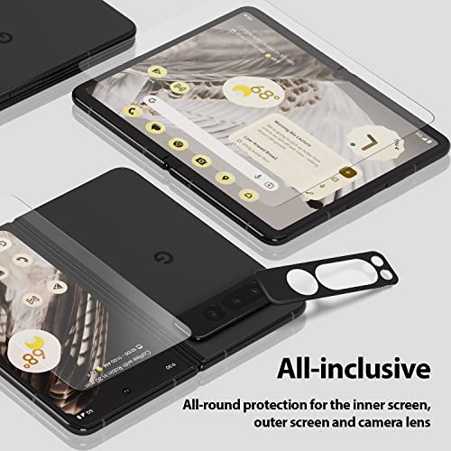 Whitestone All-in One Screen Protector for Google Pixel Fold [2+2+2 Pack ] Front EA Tempered Glass, Inside Flexible EPU Screen Protector, 9H Glass Camera Lens Protector [Easy Install] by Whitestone for Google Pixel Fold - 2 Pack (All in One Package) by DOME GLASS - Image 3