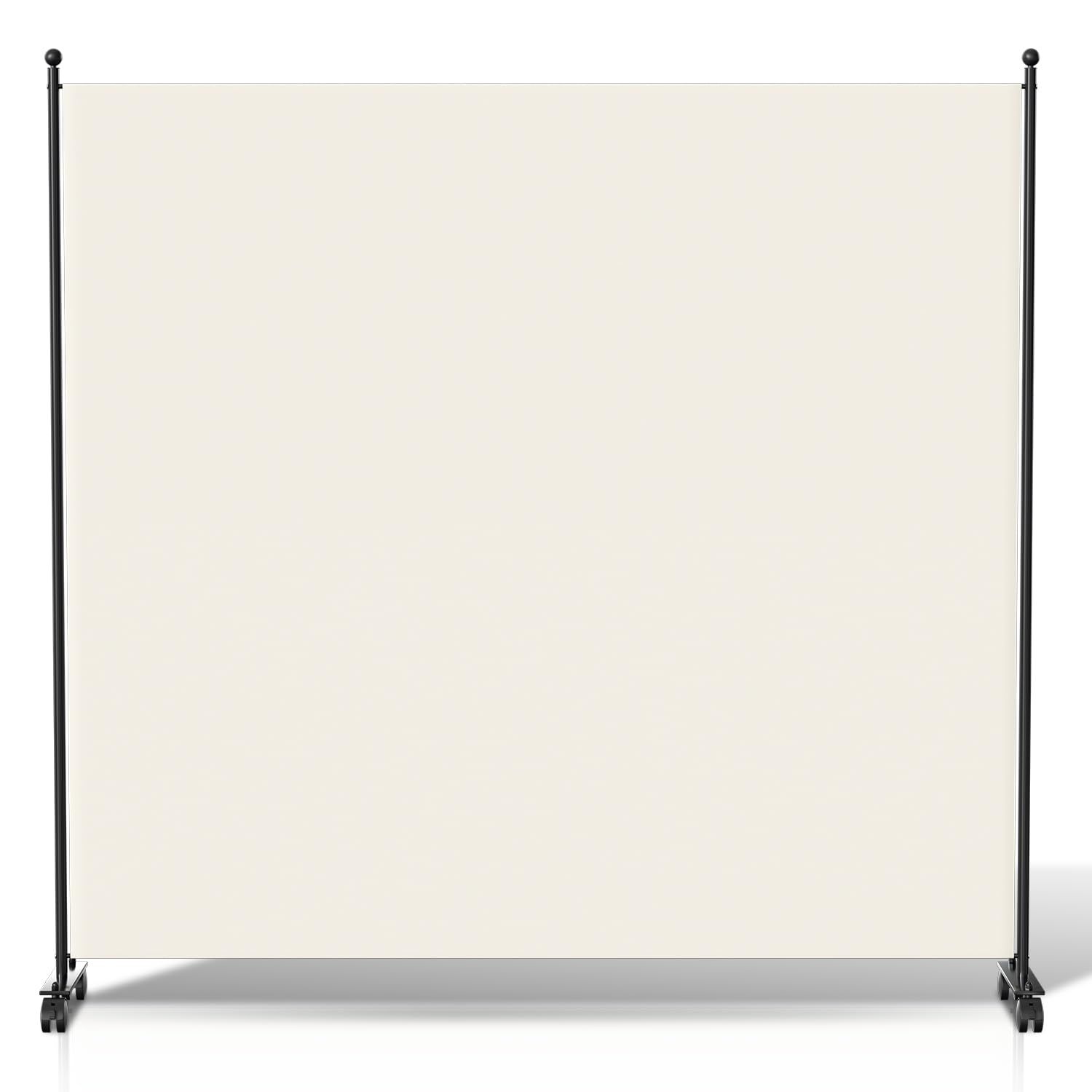 Jopassy Biombo 1 Panel con Ruedas Separador de Ambientes, Biombo Plegable y Móvil con Frenos, Protección Visual, 187x181x30 cm, Ideal para Salón, Dormitorio o Terraza, Color Beige
