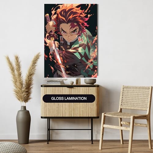 Image of Tanjiro Kamado Poster | Demon Slayer Anime - kimetsu no yaiba | Laminated | For Wall, Office and Home Decor | A3 and A4 Sizes (A4 Medium, 7)