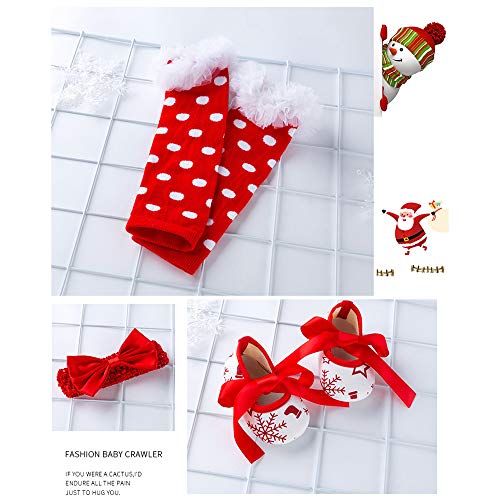 Winmany Pasgeboren Baby Meisjes Kerst Romper Tutu Jurk Outfit Hoofdband Been Warmer Schoenen - Afbeelding 6