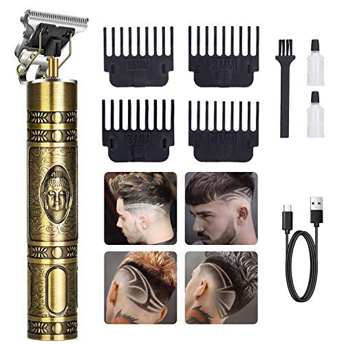 Zero Gapped Trimmers,Electric Pro Li T blade Trimmer Cordless for Barbers,Gold Clippers for Hair Cutting,Professional Electric Shavers Men Detail Beard Gap Baldhead Grooming Trimmer