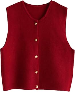 Chaleco tipo cárdigan sin mangas de color liso para mujer, para primavera y otoño