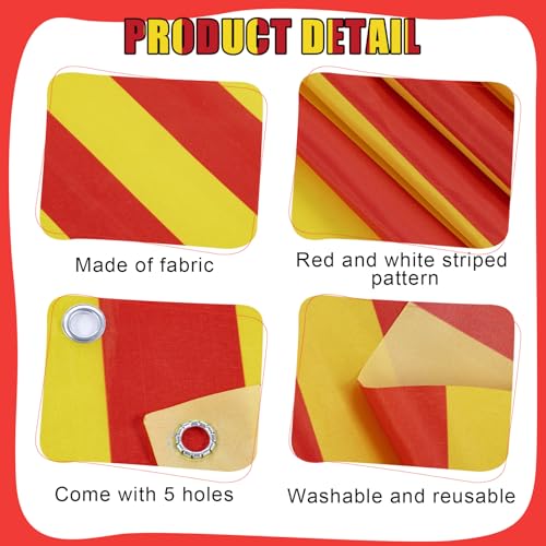 Image of Preboun 3 Pcs Carnival Awning Decorations Tent Circus Hanging Decorations Carnival Banner Concession Stand Sign Canopy Awning for Pirate Summer Party, 9.84''x78.74'' (Red and Yellow)