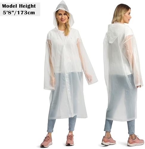 Miniatura 6 de Opret 2 impermeables para adultos + 2 impermeables para niños, color blanco