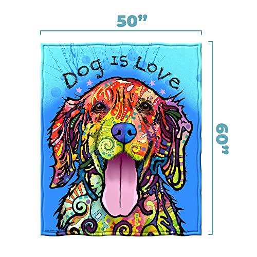 Dawhud Direct Colorful Dog Fleece Blanket For Bed, 50" X 60" Dean Russo Dog Fleece Throw Blanket For Women, Men And Kids - Super Soft Plush Dog Blanket Throw Plush Blanket For Dog Lovers #TOP2